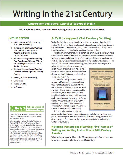 NCTE Report: Writing in the 21st Century